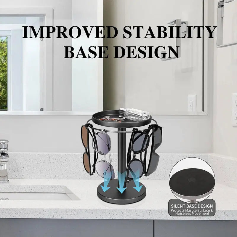 360° Rotatable Glasses Stand – Stylish Organizer for Glasses & Accessories