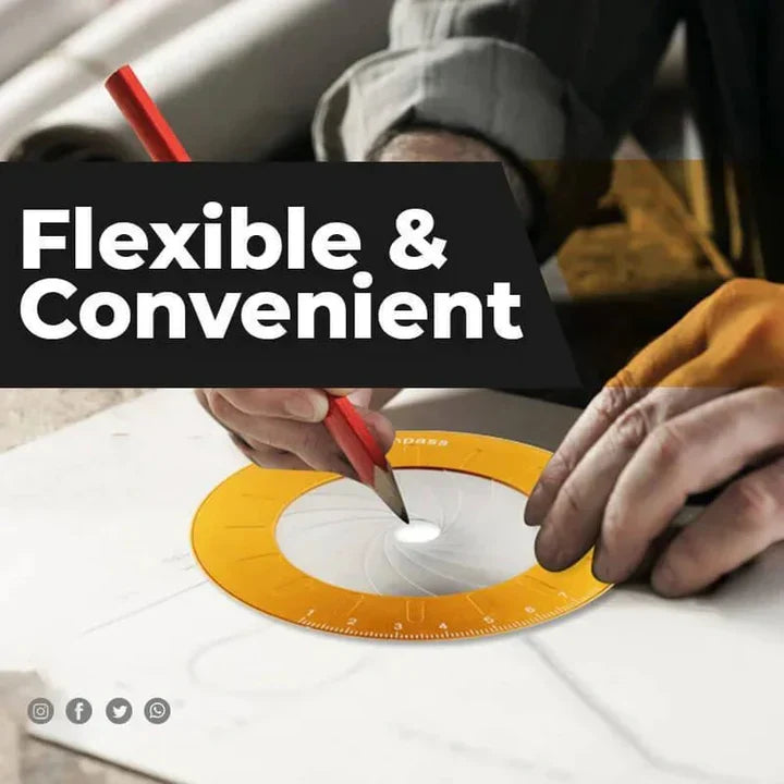 CircleMaster™ Precision Compass – Draw Perfect Circles Without Slipping or Tearing