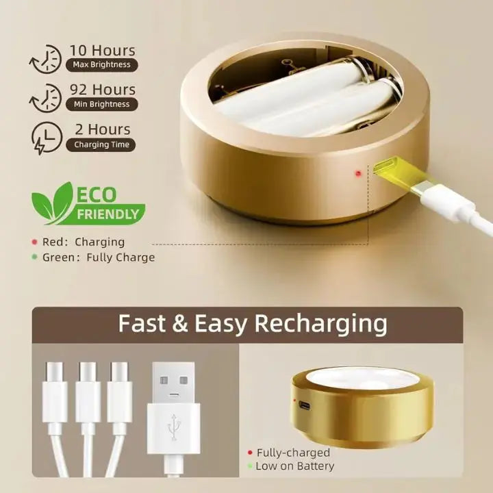 LED Picture Light | Magnetic Tool-Free Installation | Stepless Dimming & Battery Operated | Aluminum Matte Black/Gold