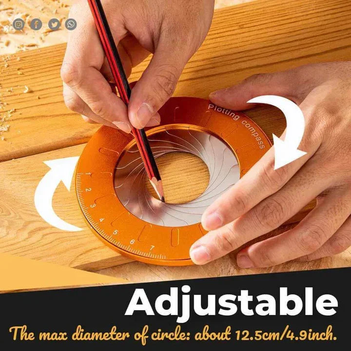 CircleMaster™ Precision Compass – Draw Perfect Circles Without Slipping or Tearing