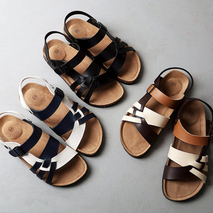 VireoStride™ Leather Sandals — Sleek Comfort, Tailored Fit