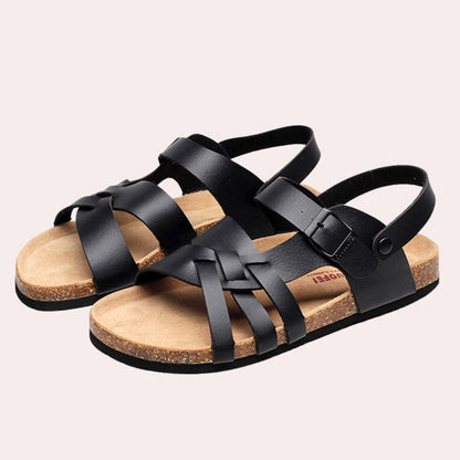 VireoStride™ Leather Sandals — Sleek Comfort, Tailored Fit