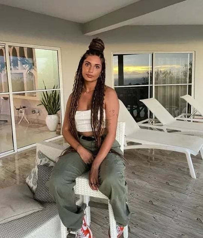 Women’s Cargo Pants | Adjustable Waist Belt | Multi-Pocket & Straight Fit | Versatile Style