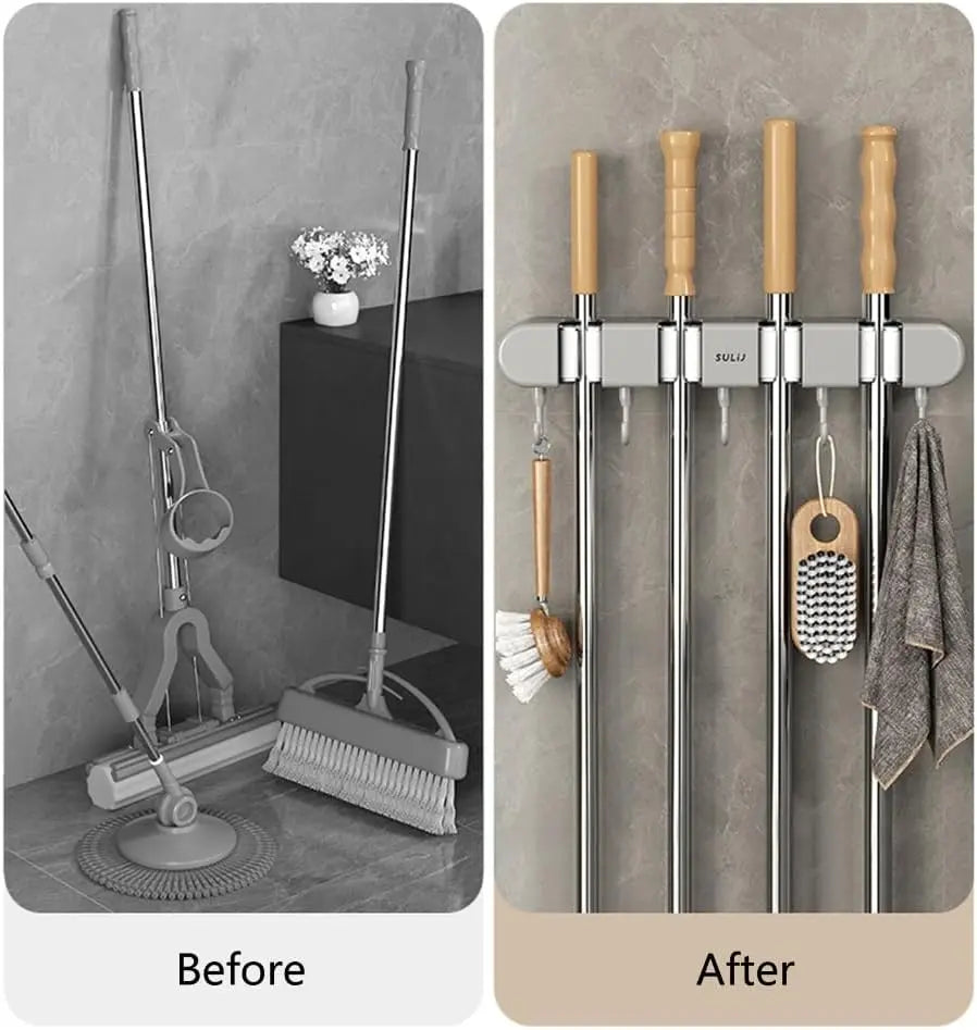 Wall Mount for Brooms, Mops, and Tools – Space-Saving & Secure