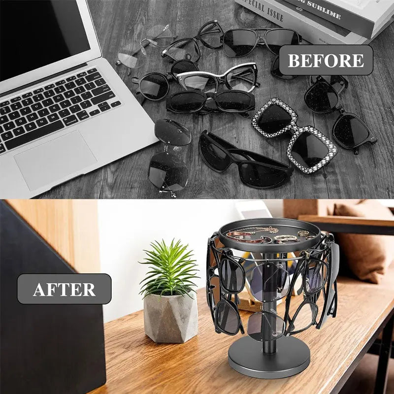 360° Rotatable Glasses Stand – Stylish Organizer for Glasses & Accessories