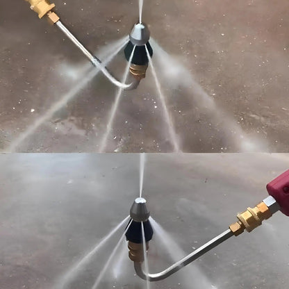 Drain Cleaning Nozzle | High-Pressure Water Jet | Chemical-Free & Durable Stainless Steel | Black