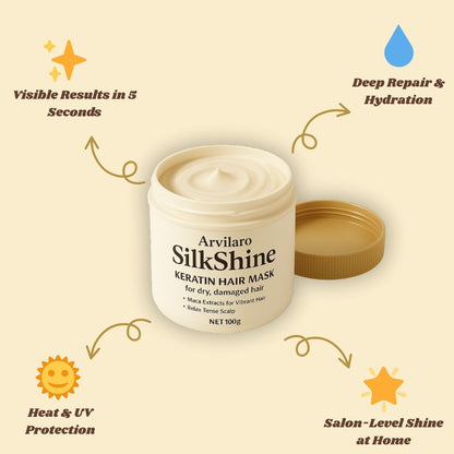 Hair Elixir Mask | Keratin Repair | Instant Smoothness & Shine | 100g