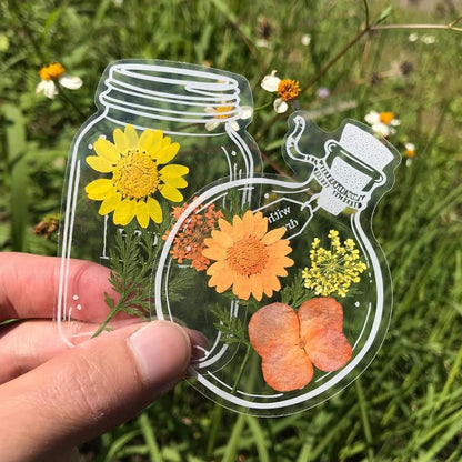 Bookmarks Set | Real Pressed Flowers | Unique Nature-Inspired Design & Waterproof | Mixed Natural Colors 14x4cm