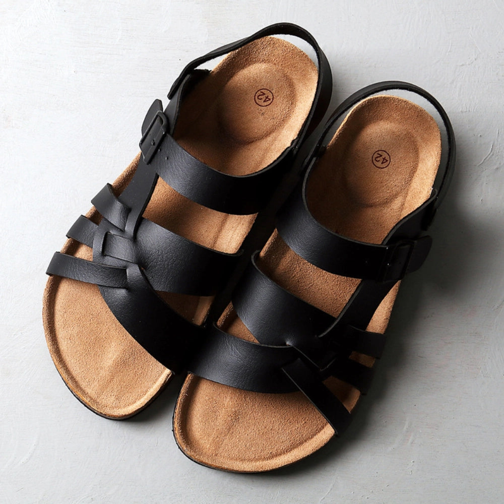 VireoStride™ Leather Sandals — Sleek Comfort, Tailored Fit