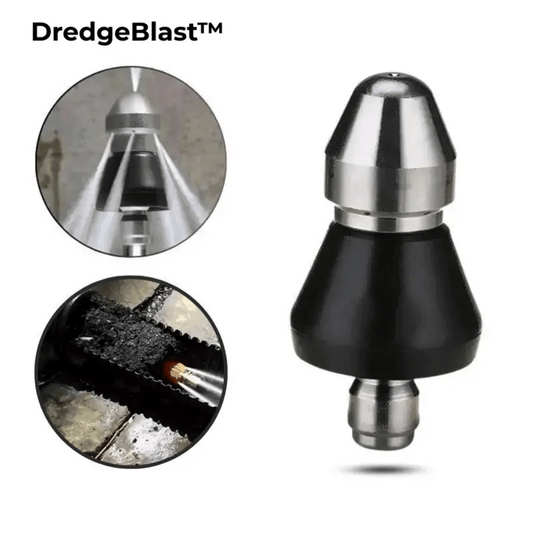 Drain Cleaning Nozzle | High-Pressure Water Jet | Chemical-Free & Durable Stainless Steel | Black