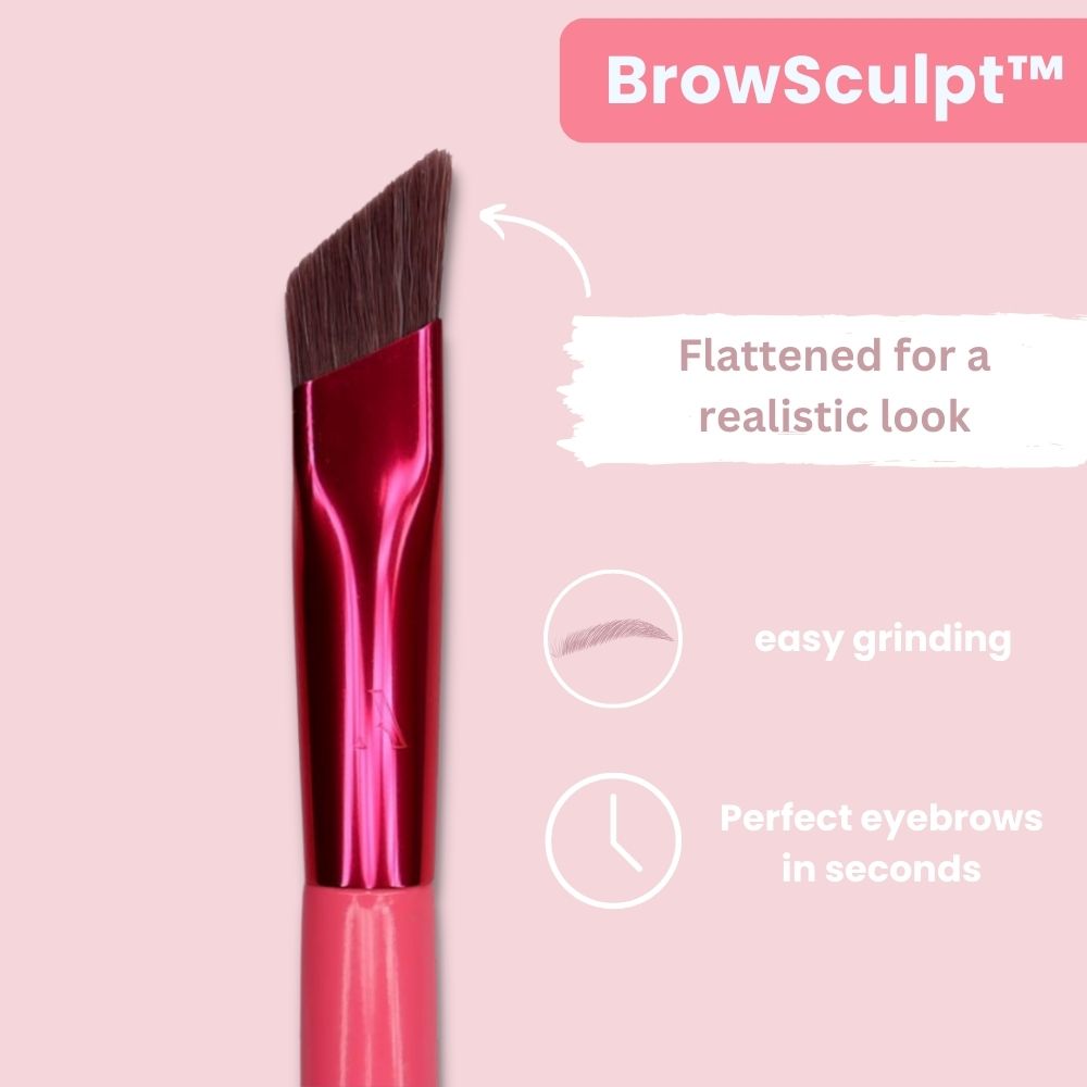 Precision Brow Brush | Ultra-Fine Bristles | Microblading Effect & Ergonomic Handle | Synthetic Materials