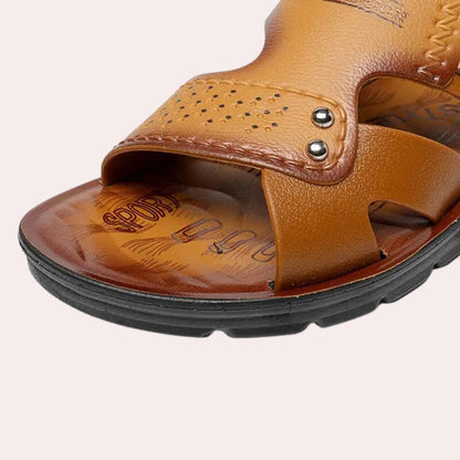 Torreah Crafted Men’s Leather Sandals™ — Classic Comfort, Effortless Style
